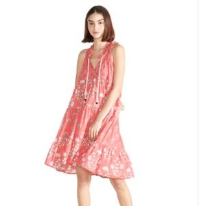 Ro's Garden Sofia Short Dress, Indira Coral XS